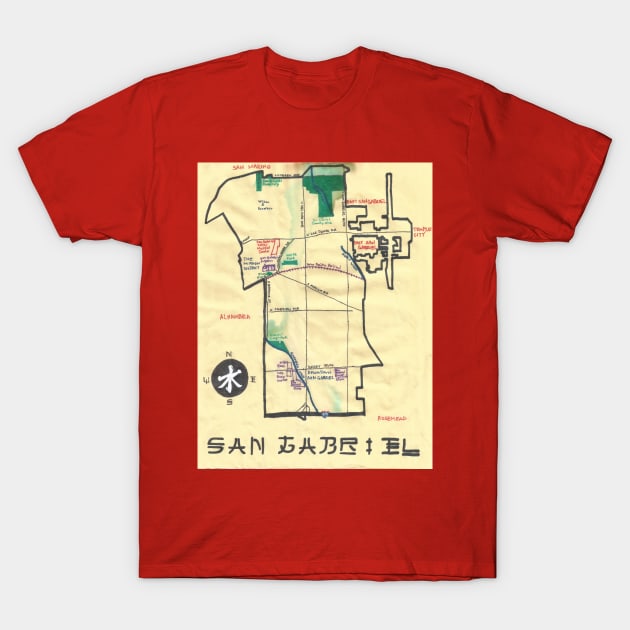 San Gabriel T-Shirt by PendersleighAndSonsCartography